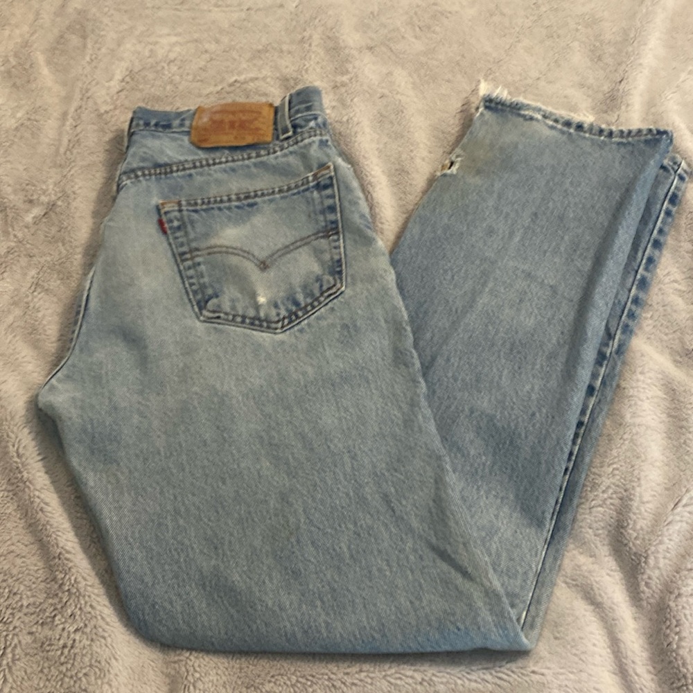 Distressed Levis 505 Denim Jeans regular fit 34 x 34